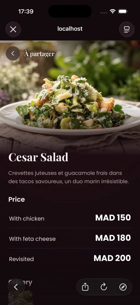 Dish detail: Cesar Salad